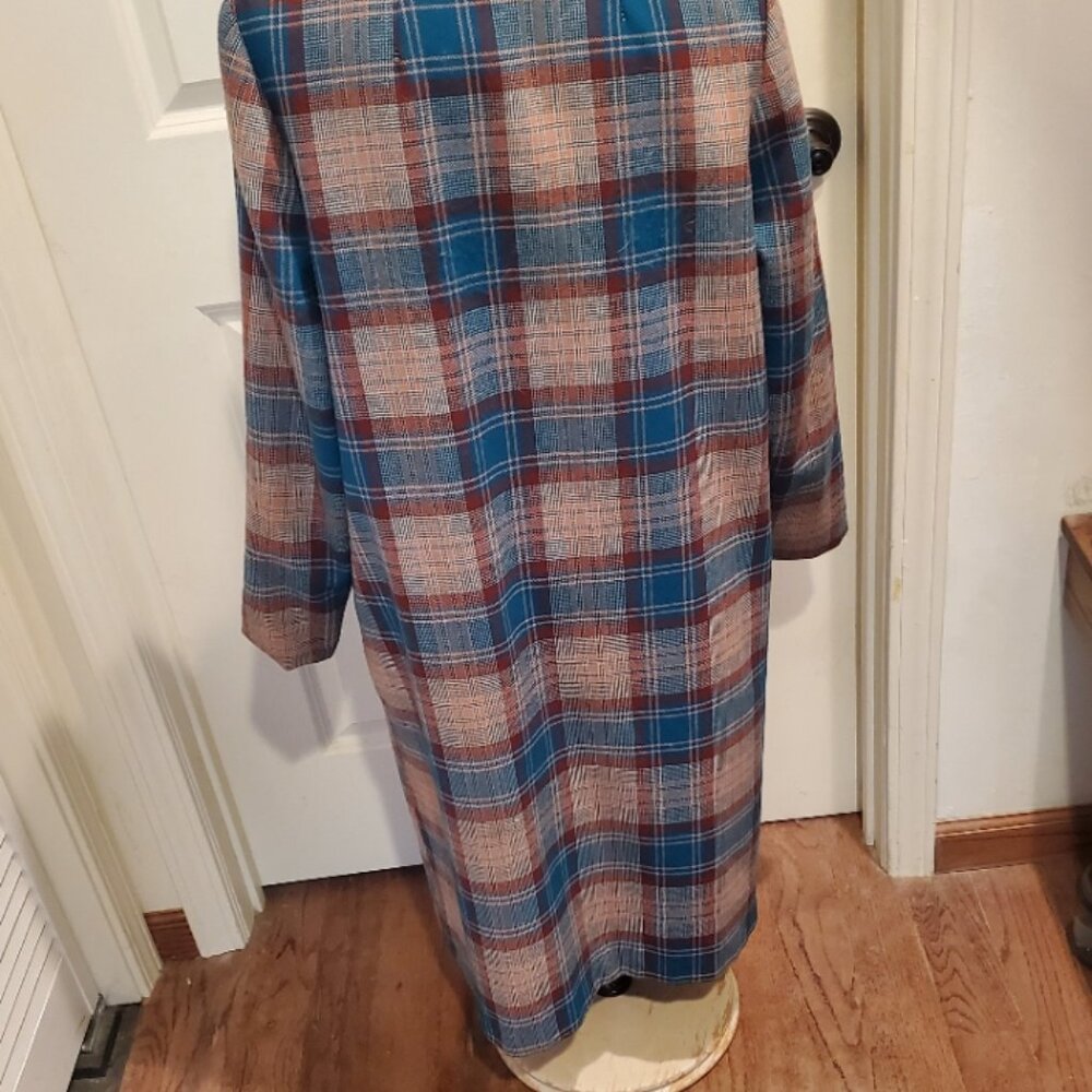 Vintage plaid wood coat (70's) - Picture 7 of 10